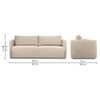 Vantella 3 Seater Fold Out Sofa Cum Bed In Cream Colour