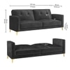 Novelle 3 Seater Click-Clack Sofa cum Bed  in Dark Grey Colour