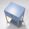 Blue Horizon Wood Side Table in Blue & Gold Colour