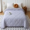 Grey Floral Comforter Quilted Reversible Cotton 350 Gsm Double Bed 240 X 220 Cms