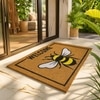 Luxe Home 100% Natural Coir Doormat Bee Print Design (71x45 cm)