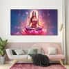 The Castle Decor Goddess Laxmi Wall Painting Wooden Framed 27x48 Inch (Style 8)