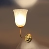 Devansh Metal Electric Wall Light in gold Colour with White Shade Count of 1 Light