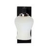 Devansh Solid Wood Electric Wall Light in Brown Colour with White Shade Count of 1 Light