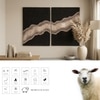 Abstract Black Natural Wool Wall Art 2 Panel Set 4 x 2 Feet