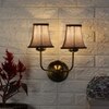 Devansh Dual Gold Metal  Wallmounted Lamp With Beige Jute  Shade