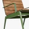 Chalet Teak Wood Lounge Chair in Olive Green Colour