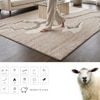 Handmade Natural Wool Area Rug Abstract Marble Beige 5 x 7 Feet Carpet