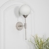 Togo Single Light Bathroom Wall Fitting In Nickel  Finish With Opal Frosted White Glass