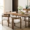 Burbon Solid Wood Upholstered Dining Chair in Teak Finish