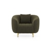 Amora 2 Seater Fabric Sofa In Deep Olive Velvet Colour