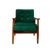 Armari Solid Wood Arm Chair in Bottle Green Color