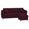 Daraco Velvet L shape 4 Seater Sofa in red wine color