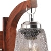 Devansh Solid Wood Electric Wall Light in Brown Colour with Transparent Shade Count of 1 Light