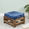 Amber Rosewood Foot Stool with Indigo Patch Kantha Cushion