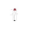 Delilah Maroon Natural Fiber Floor Lamp with Black Iron Base