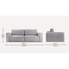 Skult 3 Seater Pull Out Sofa cum Bed  in Grey Colour
