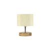 Palmyra Off White Fabric Shade Table Lamp with Natural Wooden Base