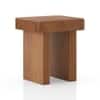 Nakkashi Solid Wood Square Side Table In Amber Walnut Finish