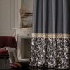 Stoa Paris Satin Curtain for Door, 70% Blackout Curtains, Sun Protection, Set of 1, Versailles - Regal Slate