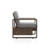 Moreno Two Seater Solid Wood Sofa In Danish Walnut Finish with Flint Grey Futon Colour