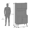 Klint Solid Wood Crockery cum Bar Cabinet in Amber Walnut Finish