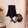 Devansh Gold Antique Wall Mounted Lamp With Black  Cotton Shade