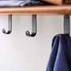 Modern Solid Wood Shelf with Hooks in Morgan Natural & Metal Black