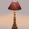 Devansh Maroon Jute Table Lamp With G Wood Natural Base (10X10X21 Inches)-36