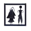 Desert Art Metal Handpainted Dancer Couple Wall Hanging in Black Colour