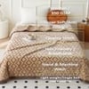 White And Coffee Geometric Wool Blanket Single Bed 240 X 160 Cm