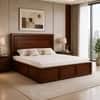 Sahaj Solid Wood Comfort King Bed Hydraulic Storage Provincial Teak Finish Mattress 72 x 78 Inches