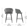 Doe Buck Velvet Counter Height Bar Stool in Grey Colour