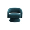 Aracell Swivel Solid Wood Round Chair in T Blue Colour
