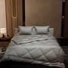 Stoa Paris Comforter Set Double Bed, 300TC Satin Double Bed Comforters in Harbour Mist Grey