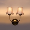 Devansh Dual Gold Metal  Wallmounted Lamp With Beige Jute  Shade