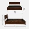 Junora Hydraulic Solid Wood Bed King Size in Tobacco Colour