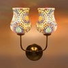 Devansh Metal Electric Wall Light in Gold Colour with Multicolor Shade Count of 2 Lights