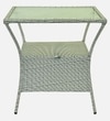 Geelong Wicker Table And Chair Set White And Black Finish