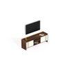 Charley Engineering Wood Floor Standing TV Entertainment Unit Set Top Box Stand/TV Cabinet with Shelves for Books & Décor Display Unit Bed Living Room Upto 50 Inches (Brown Maple & White)