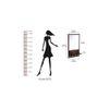 Rico Engineered Wood Wall Mount Dressing Table Mirror with Shelves & Hooks (Wenge)