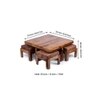 Blane Sheesham Wood 4 Seater Coffee Table Set In Teak Finish Brown Sparkle Velvet Cushion