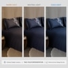 Stoa Paris Super King Size 100% Cotton Bedsheet with 2 Pillow Covers  Size Midnight Navy Grey