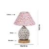 Devansh Conical Multi Cotton Shade Lamp With Wood & Mosaic Glass Base For Decoration/Office/Home/Gifting/Study For Decoration/Office/Home/Gifting/Study -(10X10X14.5) Inches -A