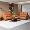 Orchard Two Seater Motorized Leather Recliner in Savana Tan Brown Colour