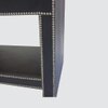 Ler Series Bedside Table in Black Leatherette and Pewter Nailhead Trims