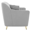 Rivo Velvet 1 Seater Sofa in Grey Color