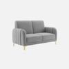 Monly Velvet 2 Seater Sofa Grey Color