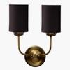 Devansh Metal Electric Wall Light in Gold Colour with Black Shade Count of 2 Lights