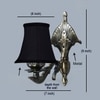Devansh Gold Antique Wall Mounted Lamp With Black  Cotton Shade